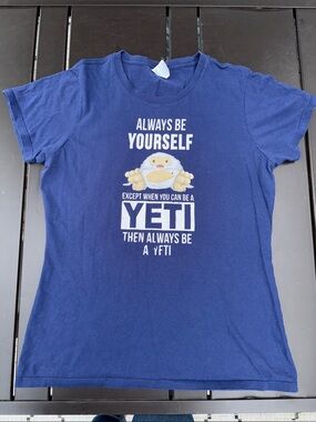 Port & Company Blue Graphic 'Always Be Yourself' Yeti Tee M GUC